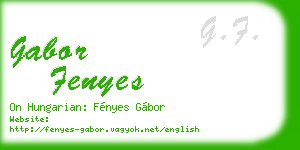 gabor fenyes business card