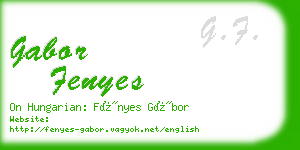 gabor fenyes business card
